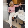 image:imageZESICA Womens Striped Fall Long Sleeve Cute Shirt Dressy Work Going Out TopLight Pink