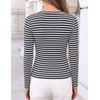 image:imageZESICA Womens Striped Fall Long Sleeve Cute Shirt Dressy Work Going Out TopNavy
