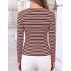 image:imageZESICA Womens Striped Fall Long Sleeve Cute Shirt Dressy Work Going Out TopPink Coffee