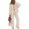 image:imageZESICA Womens 2 Piece Outfits 2026 Fall Lounge Pajama SetsApricot