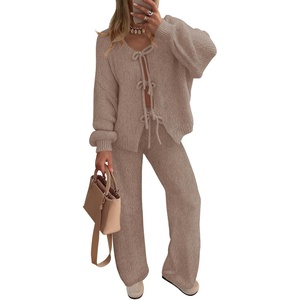 image:imageZESICA Womens 2 Piece Outfits 2026 Fall Lounge Pajama SetsKhaki
