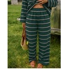 image:imageZESICA Womens 2 Piece Striped Sets Fall Lounge Matching OutfitGreen