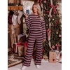 image:imageZESICA Womens 2 Piece Striped Sets Fall Lounge Matching OutfitRedwine