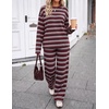 image:imageZESICA Womens 2 Piece Striped Sets Fall Lounge Matching OutfitRedwine