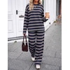 image:imageZESICA Womens 2 Piece Striped Sets Fall Lounge Matching OutfitSapphireblue