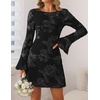 image:imageZESICA Womens 2026 Fall Floral Wedding Guest Cocktail Mini DressDim