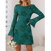 image:imageZESICA Womens 2026 Fall Floral Wedding Guest Cocktail Mini DressGreen