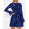 image:imageZESICA Womens 2026 Fall Floral Wedding Guest Cocktail Mini DressNavy