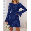 image:imageZESICA Womens 2026 Fall Floral Wedding Guest Cocktail Mini DressNavy