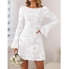 image:imageZESICA Womens 2026 Fall Floral Wedding Guest Cocktail Mini DressWhite