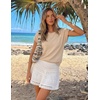 image:imageZESICA Womens Summer Wool Blend Short Sleeve Sweater TopsApricot