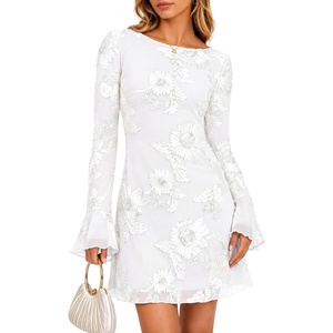 image:imageZESICA Womens 2026 Fall Floral Wedding Guest Cocktail Mini DressWhite