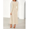 image:imageZESICA Womens Fall Winter Pleated Cocktail Party Midi Sweater DressApricot