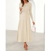 image:imageZESICA Womens Fall Winter Pleated Cocktail Party Midi Sweater DressApricot