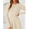 image:imageZESICA Womens Fall Winter Pleated Cocktail Party Midi Sweater DressApricot