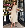 image:imageZESICA Womens Fall Winter Pleated Cocktail Party Midi Sweater DressApricot