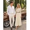 image:imageZESICA Womens Fall Winter Pleated Cocktail Party Midi Sweater DressApricot