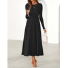image:imageZESICA Womens Fall Winter Pleated Cocktail Party Midi Sweater DressBlack