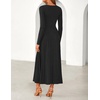 image:imageZESICA Womens Fall Winter Pleated Cocktail Party Midi Sweater DressBlack