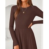 image:imageZESICA Womens Fall Winter Pleated Cocktail Party Midi Sweater DressBrown
