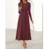 image:imageZESICA Womens Fall Winter Pleated Cocktail Party Midi Sweater DressBurgundy