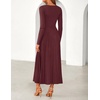 image:imageZESICA Womens Fall Winter Pleated Cocktail Party Midi Sweater DressBurgundy