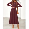 image:imageZESICA Womens Fall Winter Pleated Cocktail Party Midi Sweater DressBurgundy