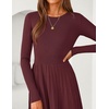image:imageZESICA Womens Fall Winter Pleated Cocktail Party Midi Sweater DressBurgundy