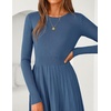 image:imageZESICA Womens Fall Winter Pleated Cocktail Party Midi Sweater DressDusty Blue