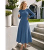 image:imageZESICA Womens Fall Winter Pleated Cocktail Party Midi Sweater DressDusty Blue