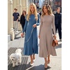 image:imageZESICA Womens Fall Winter Pleated Cocktail Party Midi Sweater DressDusty Blue