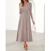 image:imageZESICA Womens Fall Winter Pleated Cocktail Party Midi Sweater DressKhaki