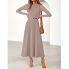 image:imageZESICA Womens Fall Winter Pleated Cocktail Party Midi Sweater DressKhaki