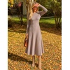 image:imageZESICA Womens Fall Winter Pleated Cocktail Party Midi Sweater DressKhaki