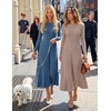 image:imageZESICA Womens Fall Winter Pleated Cocktail Party Midi Sweater DressKhaki