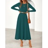 image:imageZESICA Womens Fall Winter Pleated Cocktail Party Midi Sweater DressTeal