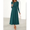 image:imageZESICA Womens Fall Winter Pleated Cocktail Party Midi Sweater DressTeal