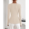 image:imageZESICA Fall Long Sleeve Henley Shirts for Women Dressy Casual 2026Apricot