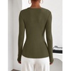 image:imageZESICA Fall Long Sleeve Henley Shirts for Women Dressy Casual 2026Army Green