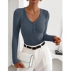 image:imageZESICA Fall Long Sleeve Henley Shirts for Women Dressy Casual 2026Dusty Blue
