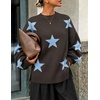 image:imageZESICA Oversized Sweaters for Women 2026 Fall Trendy Pullover TopsBrown