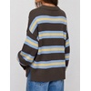 image:imageZESICA Oversized Sweaters for Women 2026 Fall Trendy Pullover TopsBrown Stripe