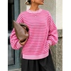 image:imageZESICA Oversized Sweaters for Women 2026 Fall Trendy Pullover TopsRose Stripe