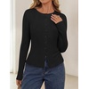 image:imageZESICA Women Fall Long Sleeve Slim Knit Lightweight Cardigan TopsBlack