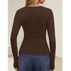image:imageZESICA Women Fall Long Sleeve Slim Knit Lightweight Cardigan TopsBrown