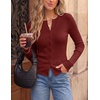 image:imageZESICA Women Fall Long Sleeve Slim Knit Lightweight Cardigan TopsBurgundy