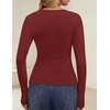 image:imageZESICA Women Fall Long Sleeve Slim Knit Lightweight Cardigan TopsBurgundy