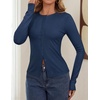 image:imageZESICA Women Fall Long Sleeve Slim Knit Lightweight Cardigan TopsNavy Blue