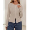 image:imageZESICA Women Fall Long Sleeve Slim Knit Lightweight Cardigan TopsOats
