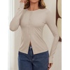 image:imageZESICA Women Fall Long Sleeve Slim Knit Lightweight Cardigan TopsOats